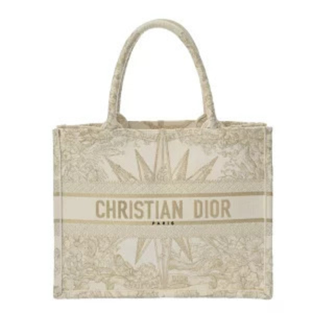 Christian Dior Book Tote Bag Reve d Infini White Embroidered Canvas